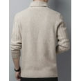thumbnail image 5 of Kukuzhu Men's Casual Shawl Collar Button Down Cabel Knit Cardigan Sweater with Pockets, 5 of 6
