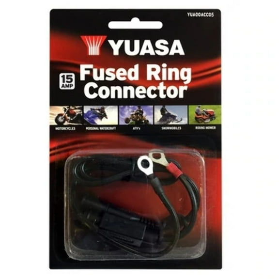 Yuasa 16 AWG Wire 15 Amp Fuse Battery Charger Leads (YUA00ACC05)