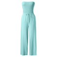 thumbnail image 5 of Yigetop Strapless Romper, Womens Rompers for Summer off Shoulder Wide Leg Jumpsuits Women Summer Casual Loose Sleeveless Beach Outfits Jumpsuits for Women Casual Sky Blue 3XL, 5 of 6