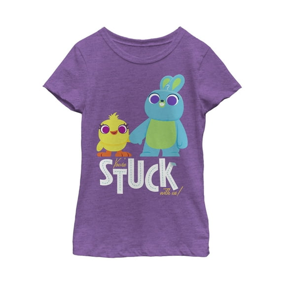 Girl's Toy Story Ducky & Bunny Stuck With Us Graphic Tee Purple Berry Small
