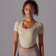 thumbnail image 1 of Camiseta de manga corta sólida para mujer, Top deportivo ajustado para correr, Fitness, Yoga, Tops cortos de entrenamiento para gimnasio, ropa activa, 1 of 5
