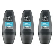 Dove Men Clean Comfort Anti-perspirant Deodorant Roll-on 50ml (1.7 Fluid Ounce). (Pack of 3)