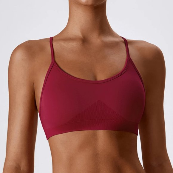 Nouveau Soutien-Gorge de Sport Sans Couture à Dos Croisé, Soutien Élevé, Rembourré, Brassière de Yoga à Bretelles, Haut Court Sans Couture, Brassière de Gym, Vêtements D\'entraînement Physique