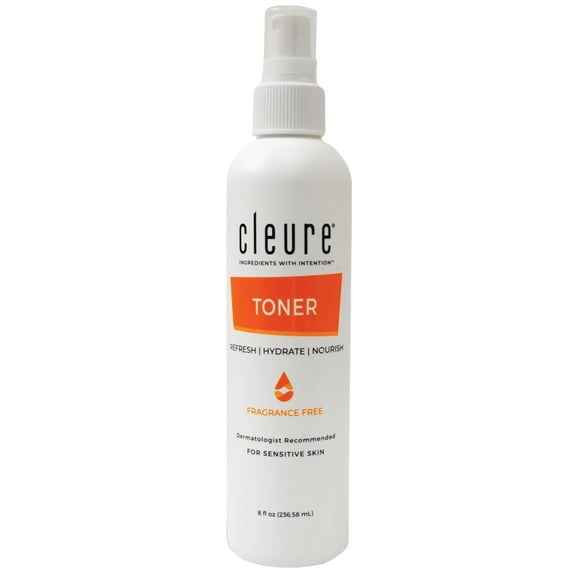 Cleure Facial Toner for Sensitive or Acne-Prone Skin, Fragrance-Free, 8 oz, 1-Pack