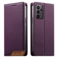 thumbnail image 1 of Funda Tipo Cartera de Cuero Sintético para Samsung Galaxy A23 Bloqueo RFID, con Ranuras para Tarjetas y Bolsillo para Efectivo, Cierre Magnético Fuerte Morado, 1 of 6