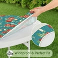 thumbnail image 5 of Round Fitted Tablecloth with Elastic Edges Fits 45"-52" Round Tables Pioneer Colorful Floral Waterproof Table Cover Washable Indoor and Outdoor for Party Kitchen Dinner Banquet Patio Picnic, 5 of 7
