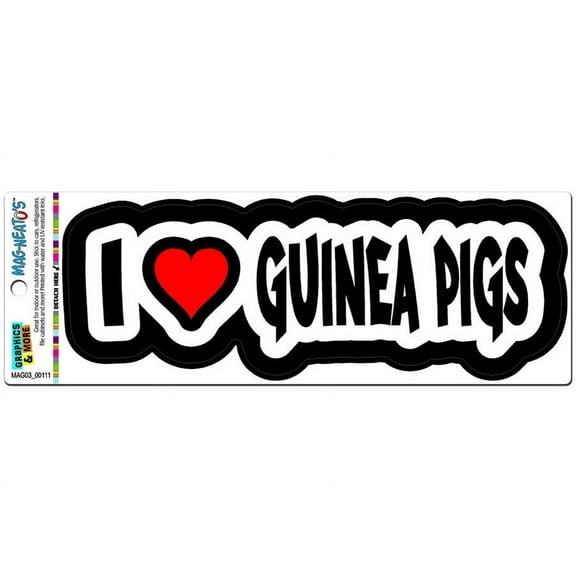 I Love Heart Guinea Pigs Automotive Car Refrigerator Locker Vinyl Magnet