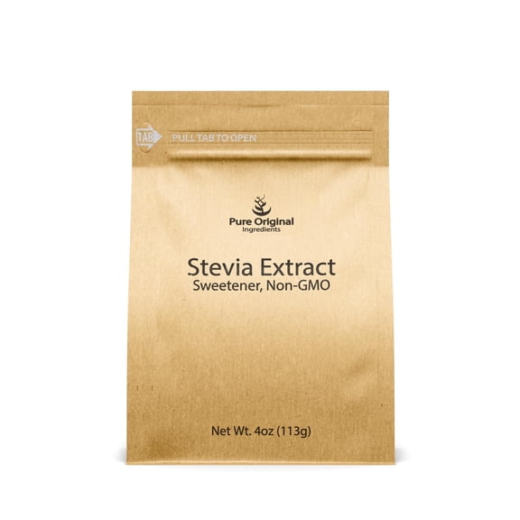 Pure Original Ingredients Stevia Extract 4oz, Zero Calorie Sweetener, Much Sweeter than Sugar