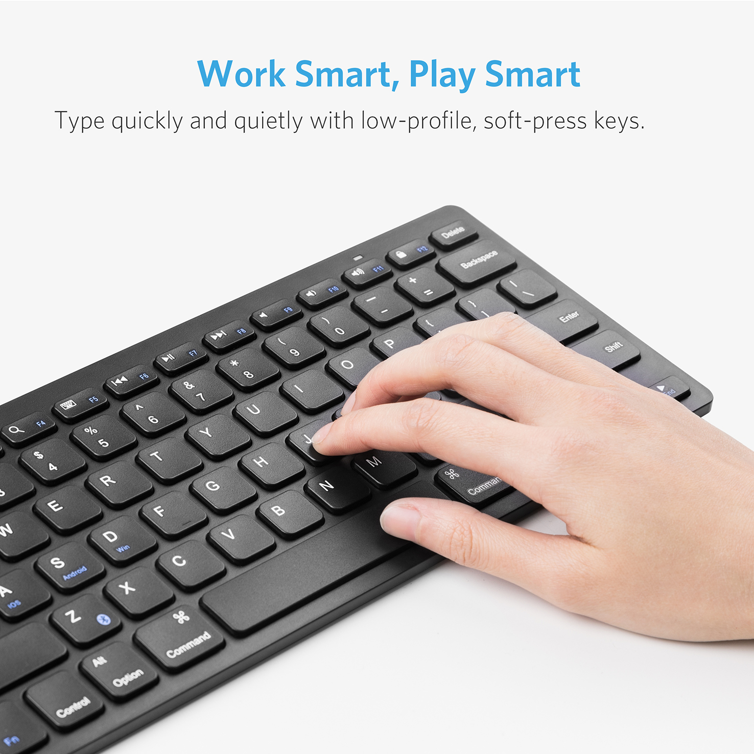 Anker Bluetooth Ultra-Slim Keyboard for iPad, Galaxy Tabs and Other Mobile Devices, Black - image 4 of 6