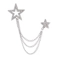 thumbnail image 5 of yotijay 6xStar Brooch Wedding Brooch Pin Hanging Chains Jewelry Suit Brooch with Chain, 5 of 9