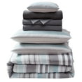 thumbnail image 3 of VCNY Home Brody 9-Piece Aqua/Grey Striped Polyester Bed in a Bag, Queen, 3 of 11