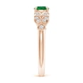 thumbnail image 3 of ANGARA Natural Nature Inspired Round Emerald Leaf Shank Ring in 14K Rose Gold for Women (Size-5mm) | May Birthstone, Birthday, Anniversary, Jewelry Gift for Women | Natural Emerald Ring, 3 of 9