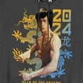 thumbnail image 2 of Bruce Lee Two Tone Year of the Dragon Unisex Adult Pull-Over Heather Hoodie ,Black, 2X-Large, 2 of 3