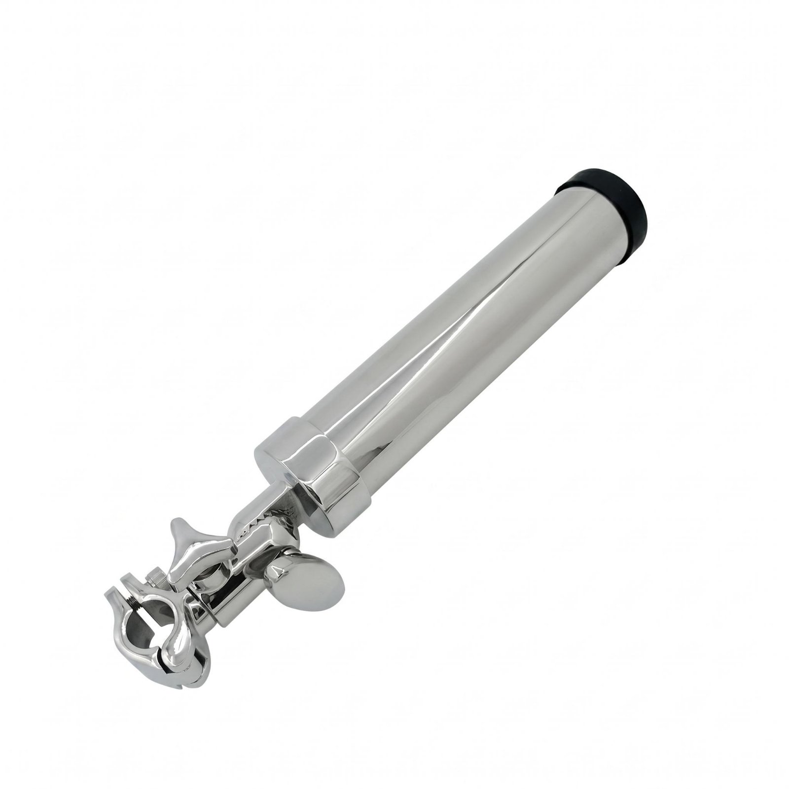 harayaa Fishing Rod Holder for Boat Clamp Mount Mirror Silver Stainless Steel Adjustable Positioning Knob Marine Use