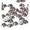 thumbnail image 2 of 50pcs Brass Clutch Badge Insignia Clutches Pin Backs Replacement (Silver), 2 of 3