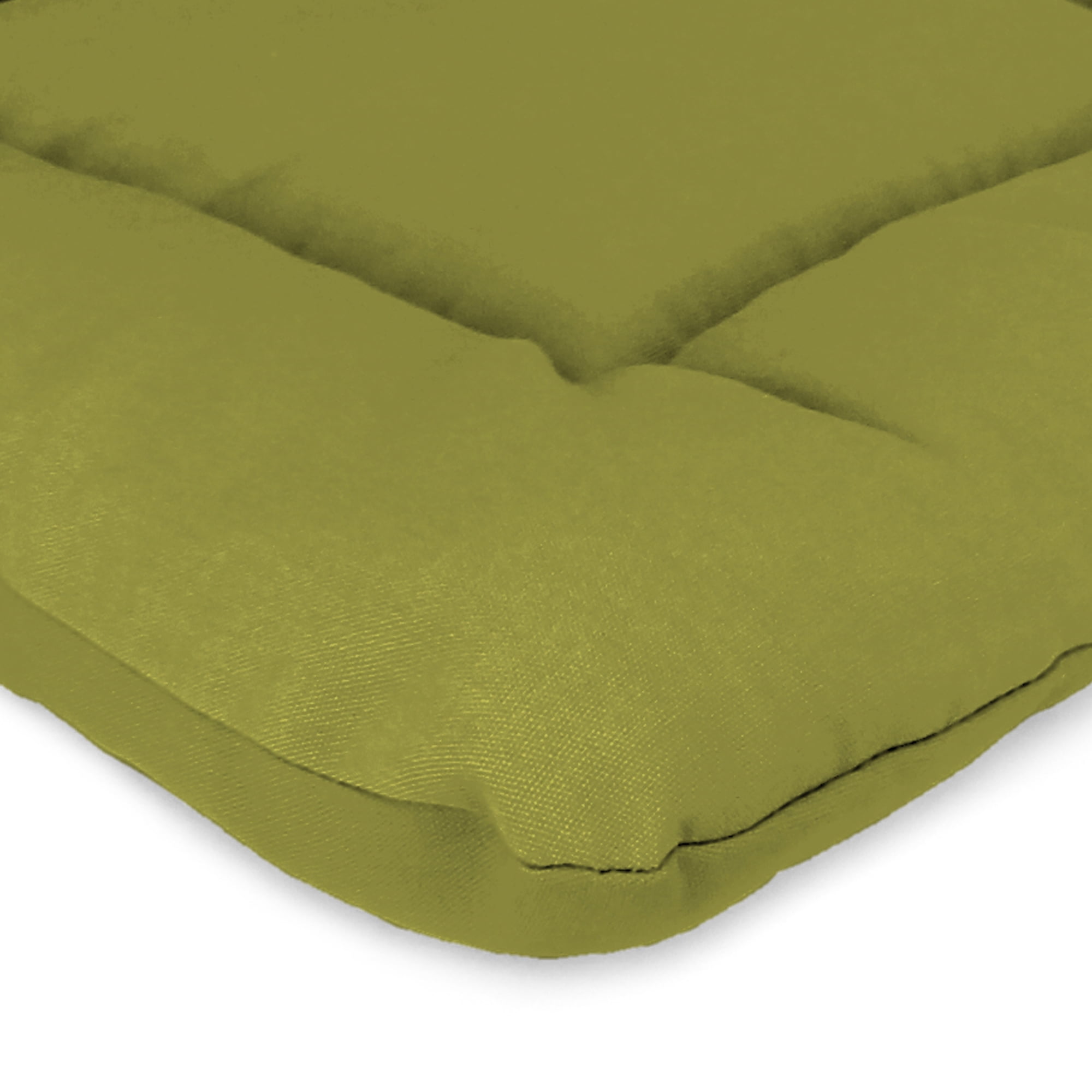 Jordan Manufacturing 38" x 21" Veranda Kiwi Green Solid Rectangular Outdoor Wrought Iron Chair Cushion with Ties and Hanger Loop