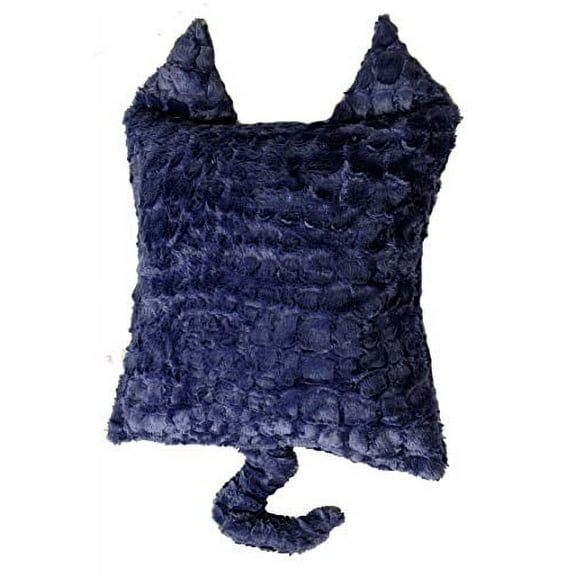 Plush Cat Ear Throw Decorative Pillow Cover - Extra Soft, Cute, Home Decor, Square 18 Inches x 18 Inches (Grape)