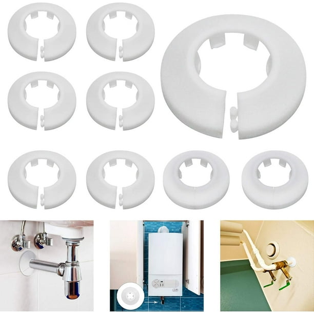 Cubierta de la manguera del escudo del radiador para la cubierta del orificio de la pared del piso de la plomería de la calefacción del radiador 25 mm 24 piezas (blanco) LingWen 8390612741173