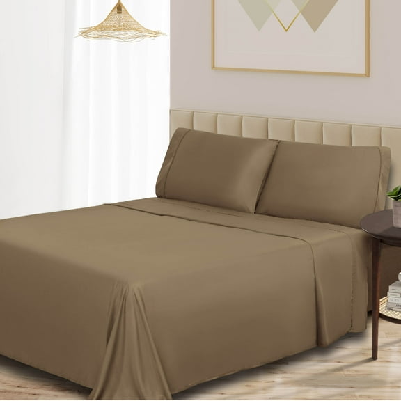 BNM 300 TC Rayon From Bamboo Sheet Set, Full, Taupe
