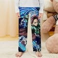 thumbnail image 2 of Demon Slayer Pajama Pants Long Sleep Pants Soft Elastic Waist PJ Bottoms Lounge Pants, 2 of 7