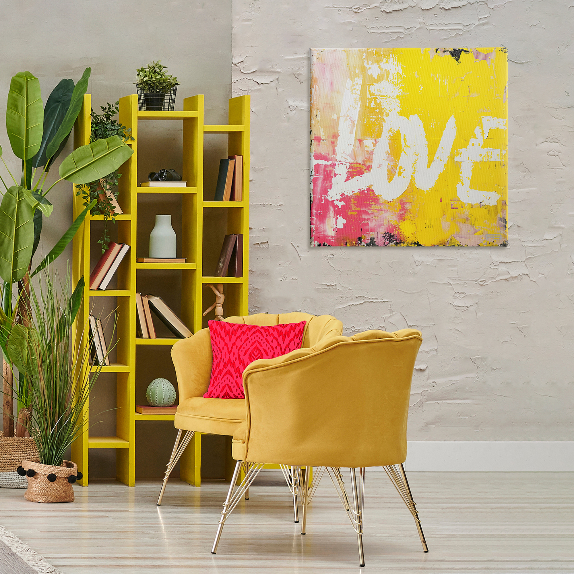 Stupell Industries Urban Love Paint Style Abstract Painting Wrapped Canvas Art Print Wall Art, 30 x 30