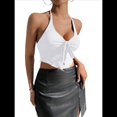 thumbnail image 1 of Top Corto con Lazo Frontal Y2k, Cuello Halter, Plisado y Fluido, para Salir de Verano, Camisa Sin Mangas con Abertura S, 1 of 10