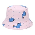 thumbnail image 4 of Oiyii Toddler Boys Printed Bucket Hats All‑Over‑Dinosaur‑Print Outdoor Sun Hats, Pink, 4 of 4
