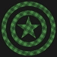 thumbnail image 2 of Girl's Marvel St. Patrick's Day Green Plaid Captain America Shield  Graphic Tee Black Medium, 2 of 4