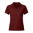 thumbnail image 4 of XIAOCHA Womens Solid Polo Shirt Collared Short Sleeve Button Placket Golf Top Casual Blouse, 4 of 4