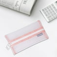 thumbnail image 4 of Yhmxh Pencil Pouch Clear Makeup Bags Nylon Mesh Pen Pouch with Zipper Pencil Case Stationery Storage Bag for Home Office Supplies Cosmetics Travel Accessories (Pink), 4 of 6