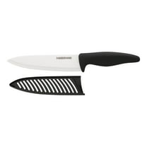 Farberware Professional 6-inch Ceramic Chef Knife with Black Blade Cover and Handle