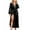 Black, variant on CFLVAEK Satin Robes for Women Plus Size Silk Full Length Bathrobes Lightweight Lace Trim Sleeve Sleepwear Solid Color Elegant Robes with Belt Black XXXL