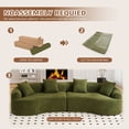 thumbnail image 6 of Timbernest Sectional Couch, 110" Curved Chenille Sleeper Sofa, 4 Seater Modular Sectional with 4 Pillows for Living Room, Green, 6 of 10