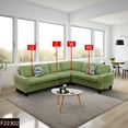 thumbnail image 7 of MAYEERTY L-Shaped Sectional Sofa Flannel Sofa Set for Living Room, Green, 7 of 7