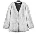 thumbnail image 6 of BiZtdJrK Lightening Sales Womens Long Winter Coat Warm Faux Fur Leopard Overcoats Long Sleeve Open Front Fuzzy Fluffy Cardigan Outwear Gray XXL, 6 of 8