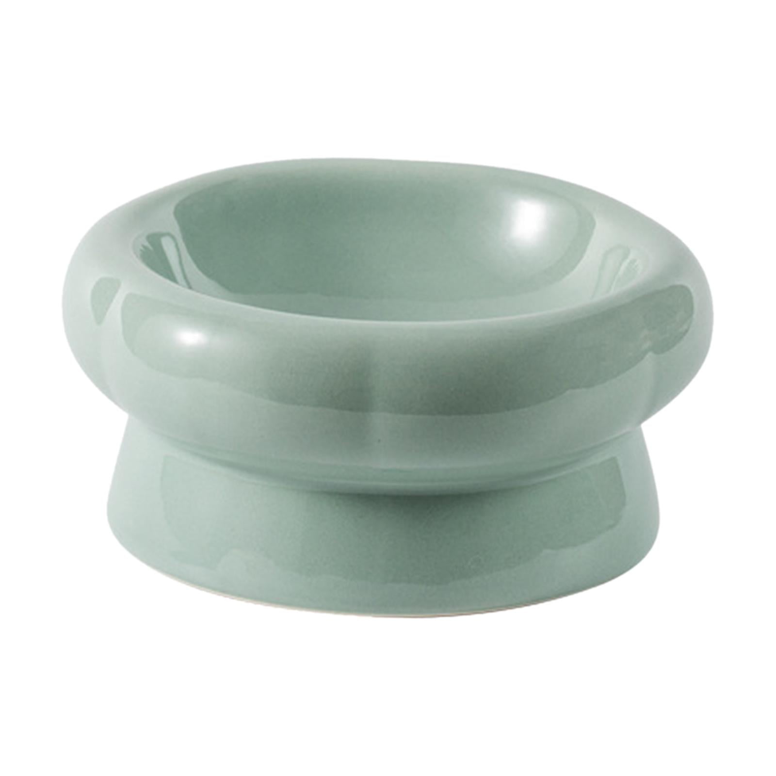 Cat Food Bowl Ceramic Cat Bowl Protect Bibs From Pets Stable Non-slip Snack Bowl 180ML