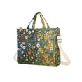 thumbnail image 7 of FORMRS Womens Corduroy Tote Bag Crossbody Shoulder Handbag with Pocket, Green Floral Garden, 7 of 7