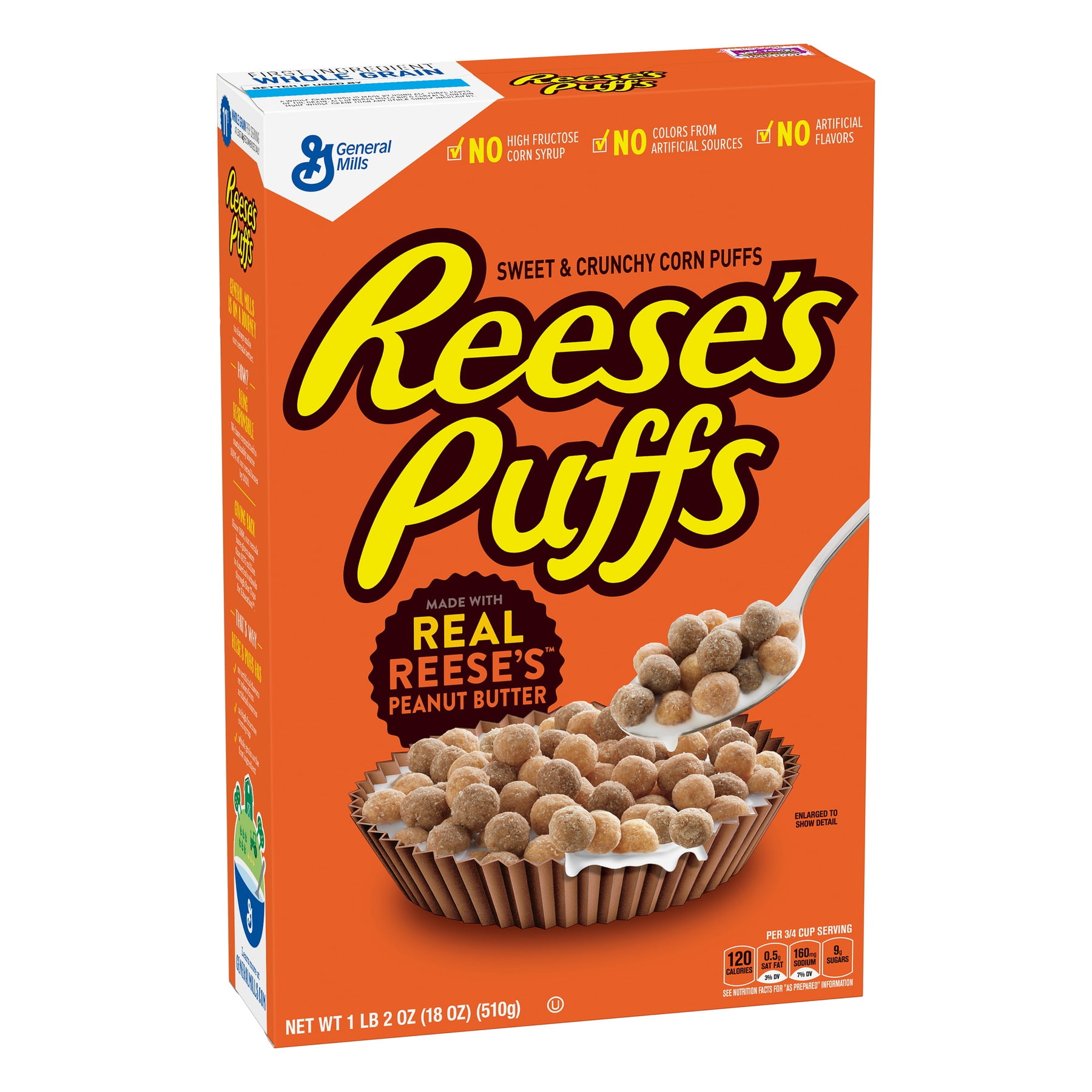 Reese's Peanut Butter Puffs Breakfast Cereal, 18 oz Box