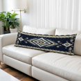 thumbnail image 2 of Navy Blue Brown Boho Long Body Pillow Covers, Retro Geometric Southwestern Soft Throw Pillow Cases with Invisible Zipper, Decorative Pillowcase Pillows Protectors for Sofa Bed Couch 20"x60", 2 of 9