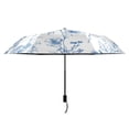thumbnail image 3 of Different Blue Ink Flowers All Weather Umbrella Triple Folding Parasol 6 Ribs UV Protection Portable, 3 of 8