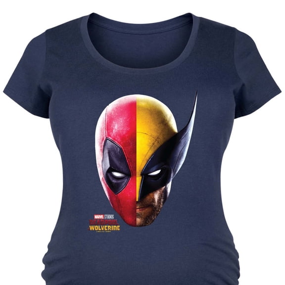 Deadpool - Faces- Women's Maternity Scoop Neck Graphic T-Shirt