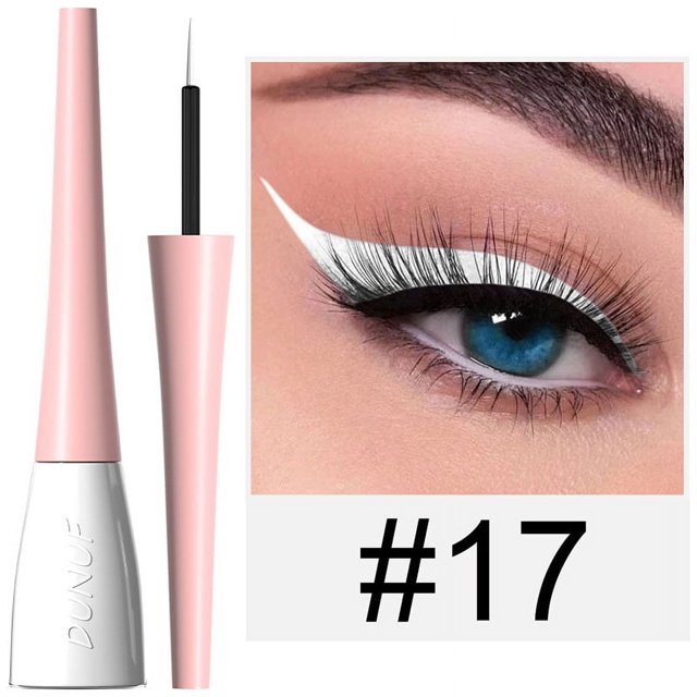 Lápiz Delineador de ojos negro, maquillaje de ojos líquido de larga duración, secado rápido, 18 colores, blanco y rojo, Cosméticos de maquillaje( ZY-17