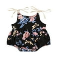 thumbnail image 2 of Bébé Fille Fleur Imprimé Cou Noeud Lacet-Up Cintre Romper, 2 of 6