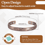 Wollet Copper Magnetic Bracelet for Women, Pure Copper Jewelry Set of 2