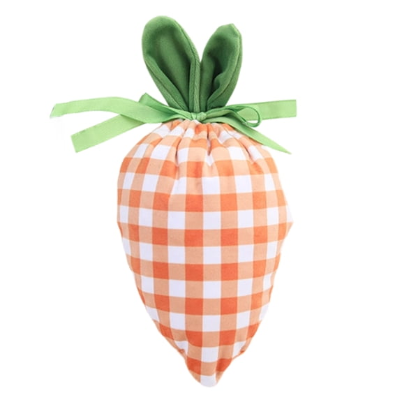 Carrot Shaped Velvet Easter Gift Bags - Drawstring Treat Bags for Candy & Chocolate, Premium Soft Fabric Easter Basket Stuffers, Holiday Party Favor Supplies for Adults(Orange)