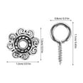thumbnail image 2 of USHOBE 100Pcs Silver Alloy Screw Eye Pin Diy Making Eyelet Screw Flower Bead Cap for Jewelry Crafting, 2 of 8
