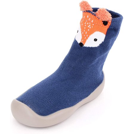 

QWZNDZGR Childrens Kids Toddlers Animal Rubber Sole Indoor Floor Slipper Baby Boy Girls Breathable Cotton Outdoor Shoes Socks