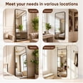 thumbnail image 2 of Antok 3-in-1 48" x 14.1" Full Length Mirror, Door Mirror, Wall-Mounted Mirror - Stands, Leans on Wall or Hangs, Black Rounded Corner, 2 of 9