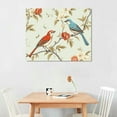 thumbnail image 2 of COMIO Chinese Style Canvas Wall Art Manor Blush Chinoiserie Peacock Bird Floral Canvas Print Wall Artwork Ready to Hang Rustic Wall Plaque Poster for Home Office Living Room Bedroom Decoration, 2 of 4