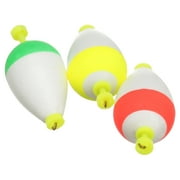 (3 pack) Comal Unweighted Pear Snap-On Fishing Bobbers, Assorted Colors, 1.7-Inch, 3-Pack
